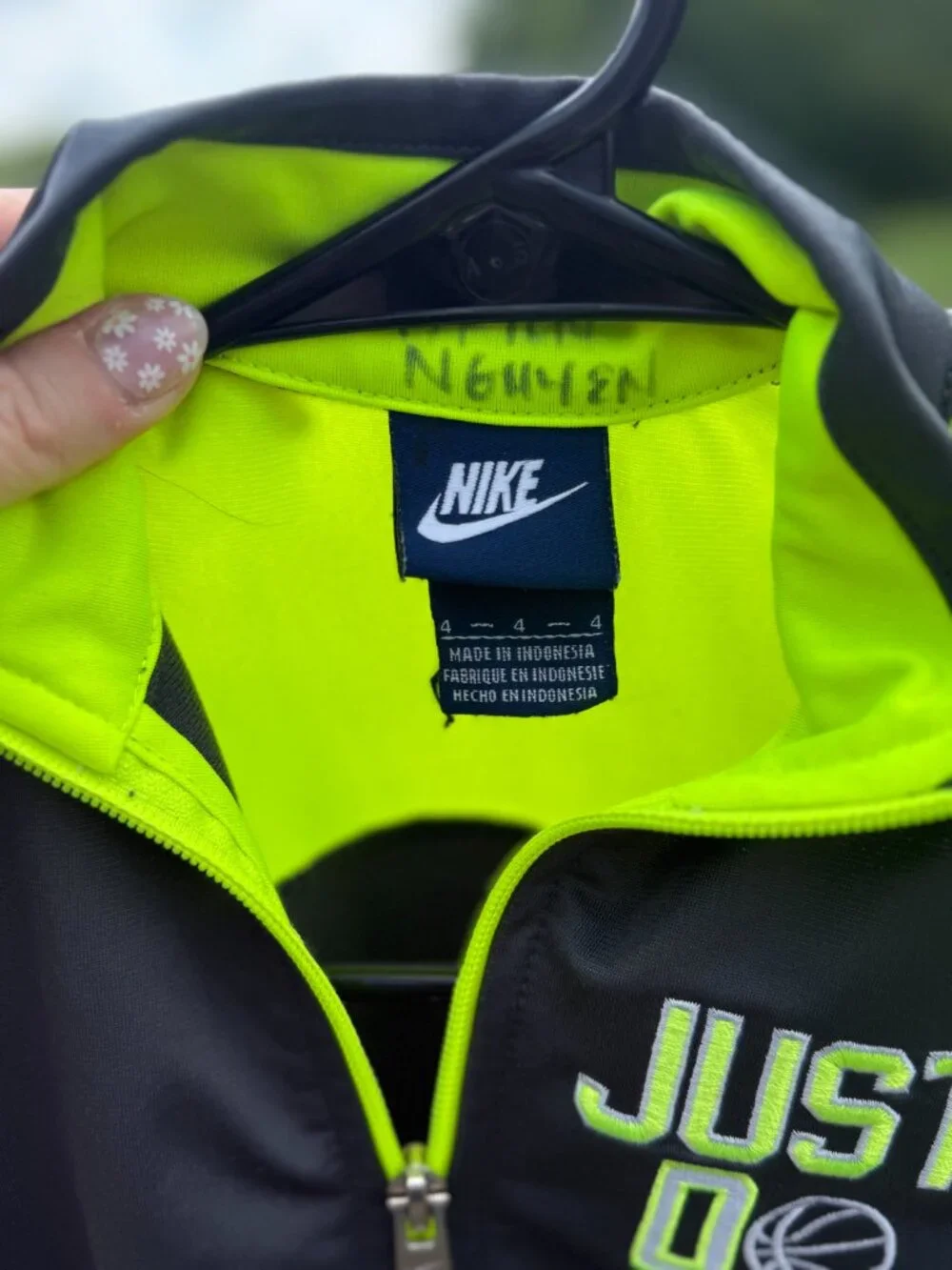 Nike Just Do It Toddler Track Jacket Neon Sporty Athleisure 4T Zip Up 3922